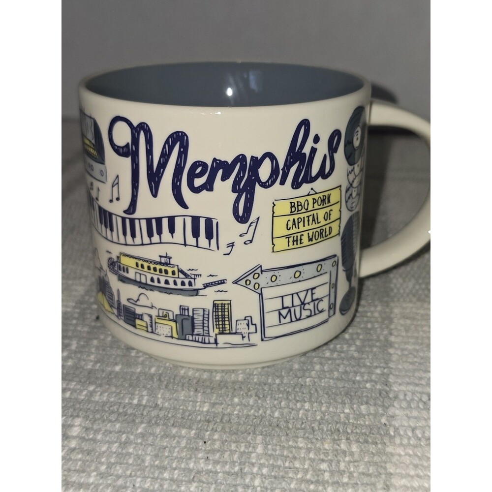 Starbucks Memphis Been There Series Ceramic Coffee Mug, 14 Oz